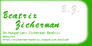 beatrix zicherman business card